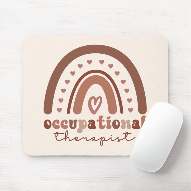 Boho Rainbow OT Occupational Therapist Gifts Mouse Pad (With Mouse)
