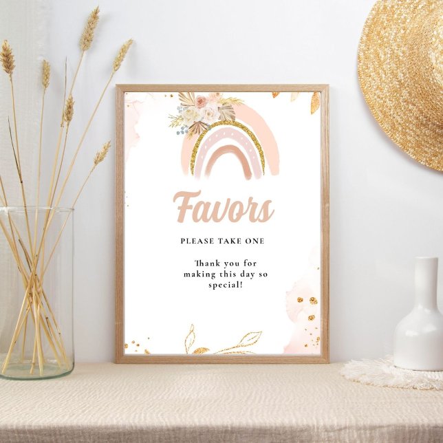 Boho rainbow pampas Gras baby shower  Sign (Creator Uploaded)
