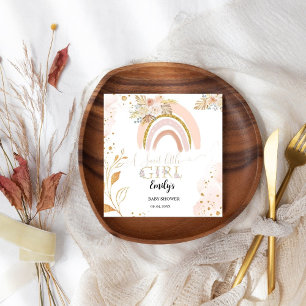 Boho Rainbow Pampas Grass Thank you Baby Shower Napkins