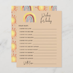 Boho Rainbow Party game wishes for baby
