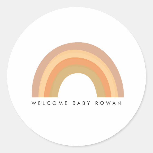 Boho Rainbow party or baby shower favor sticker (Front)