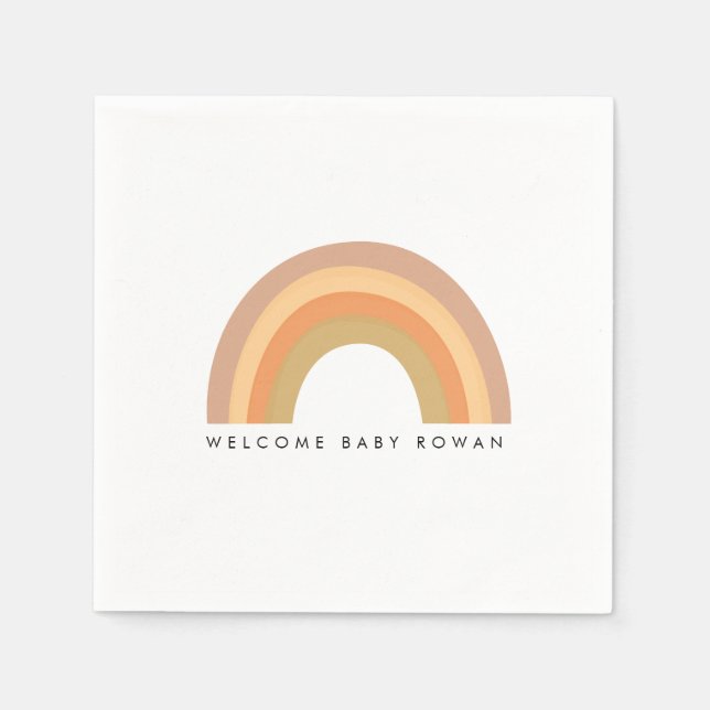 Boho Rainbow party or baby shower plate Napkins (Front)