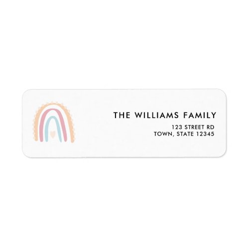 Boho Rainbow Party Return Address Labels