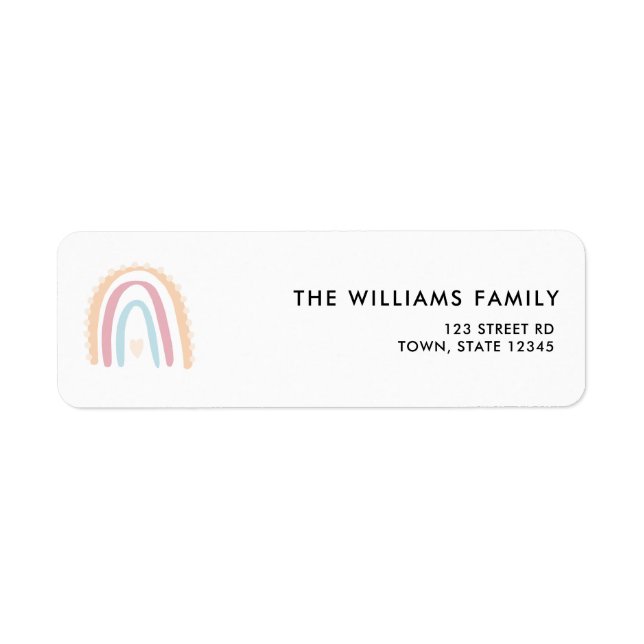 Boho Rainbow Party Return Address Labels (Front)