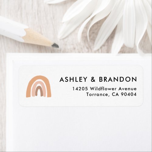 Boho Rainbow Party Return Address Labels