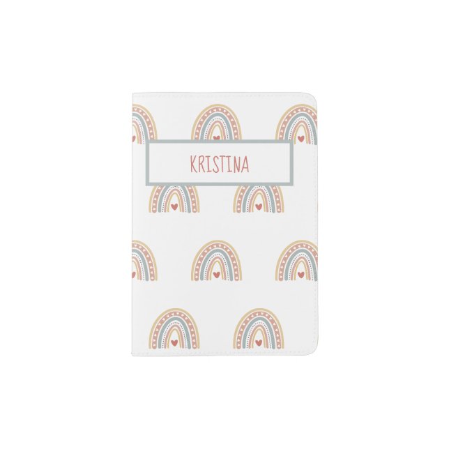 Boho rainbow  passport holder (Front)