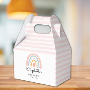 Boho Rainbow Pastel Baby Shower Girl Favor Boxes