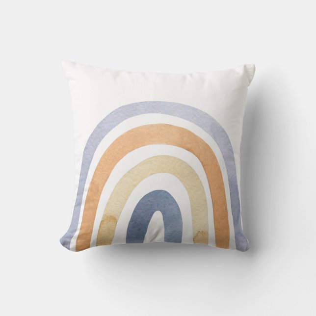 Boho Rainbow Pastel Bisque Lavendar Throw Pillow (Front)