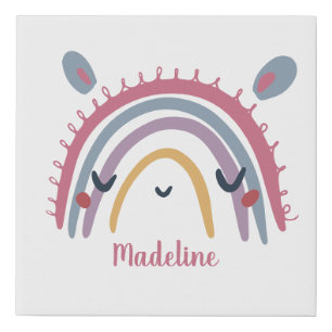 Boho Rainbow Pastel Sweet Faux Canvas Print