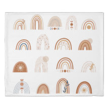 Boho rainbow pattern in natural colors