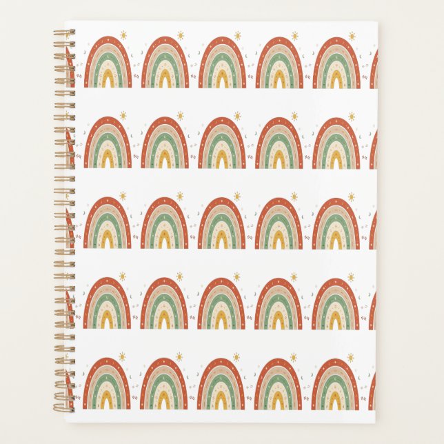 Boho Rainbow Pattern Neck Tie Planner (Front)