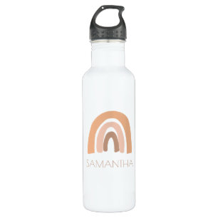 boho rainbow personalized kids stainless steel water bottle