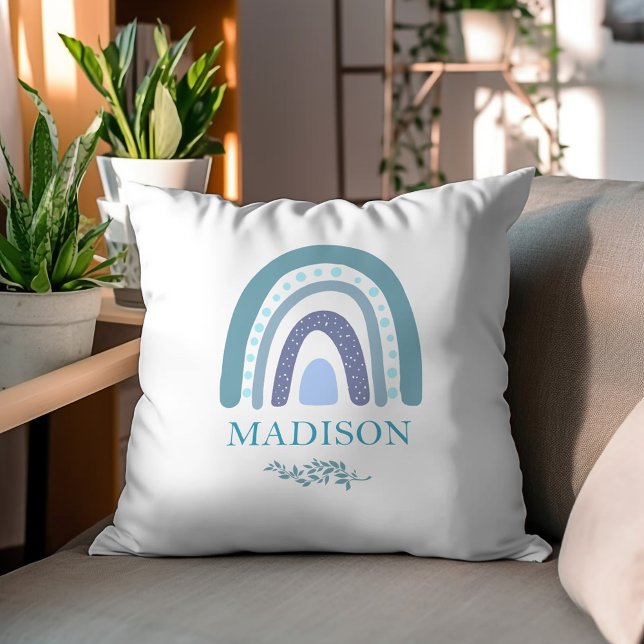 Boho Rainbow Personalized Throw Pillow (Creator Uploaded)