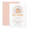 Boho Rainbow pink Baby Shower Invitation
