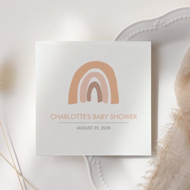 Boho Rainbow Pink Brown Watercolor Napkins (Creator Uploaded)