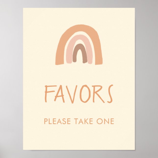 Boho Rainbow Please Take One Favors Sign (Front)