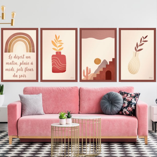 Boho Rainbow Poetry  Wall Art Sets (Livingroom)