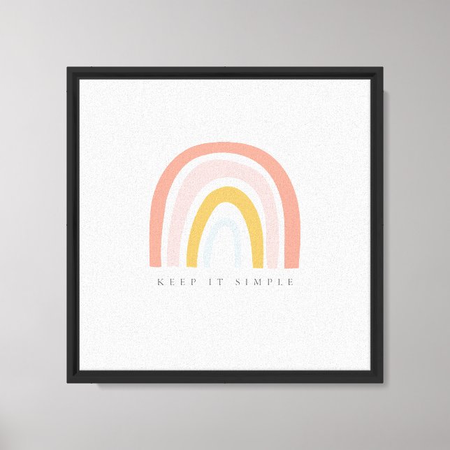 Boho Rainbow Print with Custom Text Wall Art (Front)