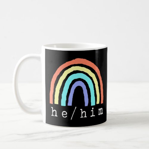 Boho Rainbow Pronouns He Him Pride Lbgtqia  Coffee Mug