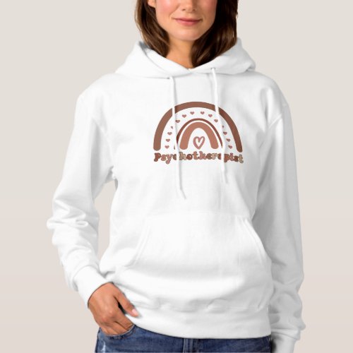 Boho Rainbow Psychotherapist Therapist Hoodie