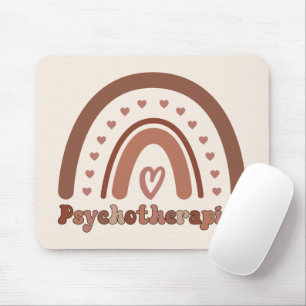 Boho Rainbow Psychotherapist Therapist Mouse Pad