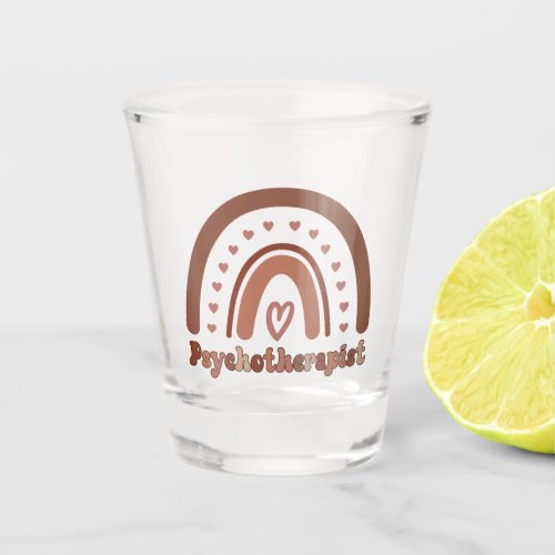 Boho Rainbow Psychotherapist Therapist Shot Glass