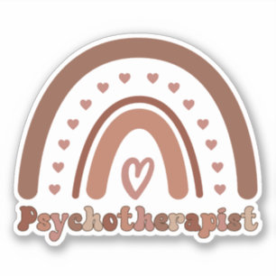Boho Rainbow Psychotherapist Therapist Sticker
