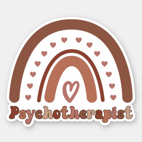 Boho Rainbow Psychotherapist Therapist Sticker