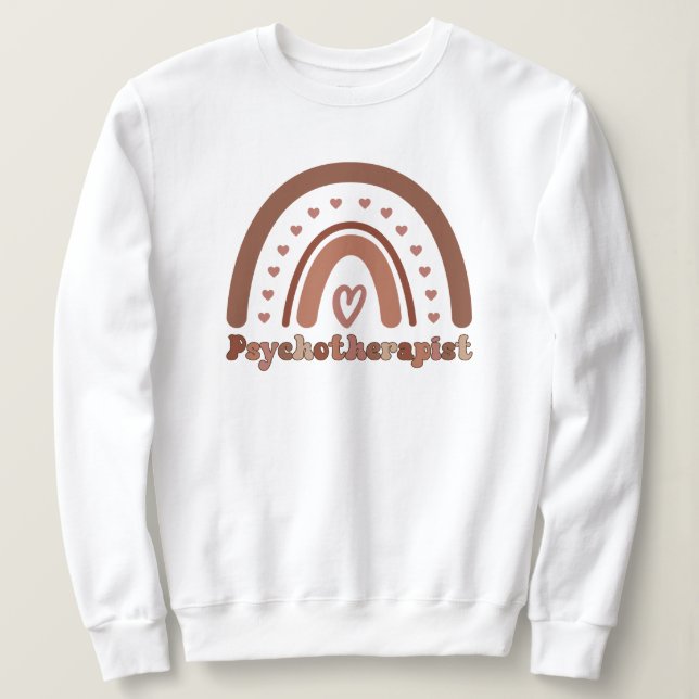 Boho Rainbow Psychotherapist Therapist Sweatshirt (Design Front)
