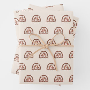 Boho Rainbow Psychotherapist Therapist Wrapping Paper Sheets