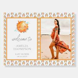 Boho Rainbow Ray Of Sunshine Welcome Baby Shower Foam Board