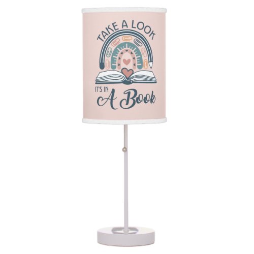 Boho Rainbow Reading Its in a Book Table Lamp