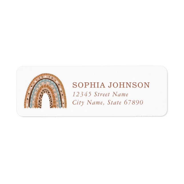 Boho Rainbow Return Address Labels (Front)