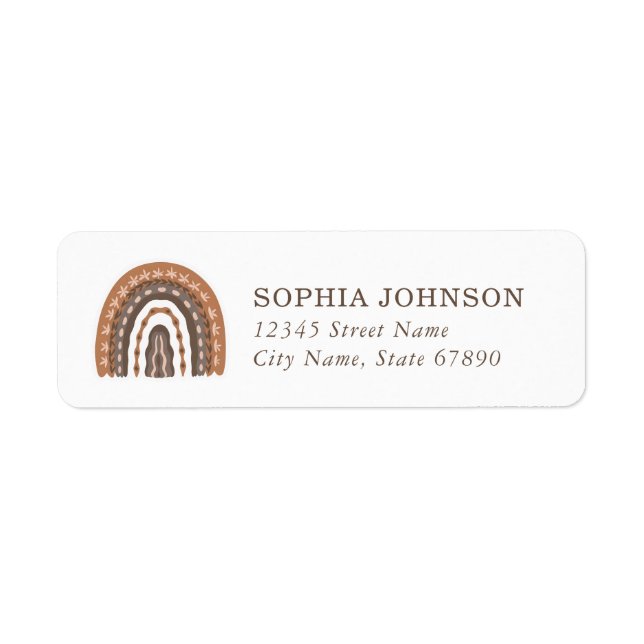 Boho Rainbow Return Address Labels (Front)