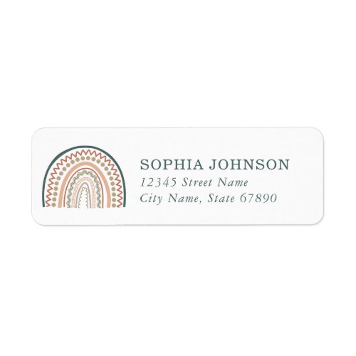 Boho Rainbow Return Address Labels