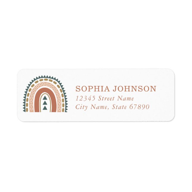 Boho Rainbow Return Address Labels (Front)