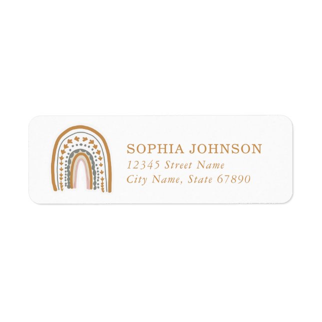 Boho Rainbow Return Address Labels (Front)