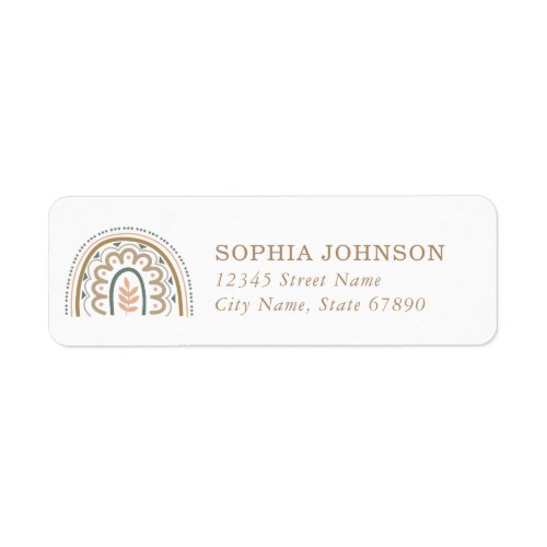 Boho Rainbow Return Address Labels