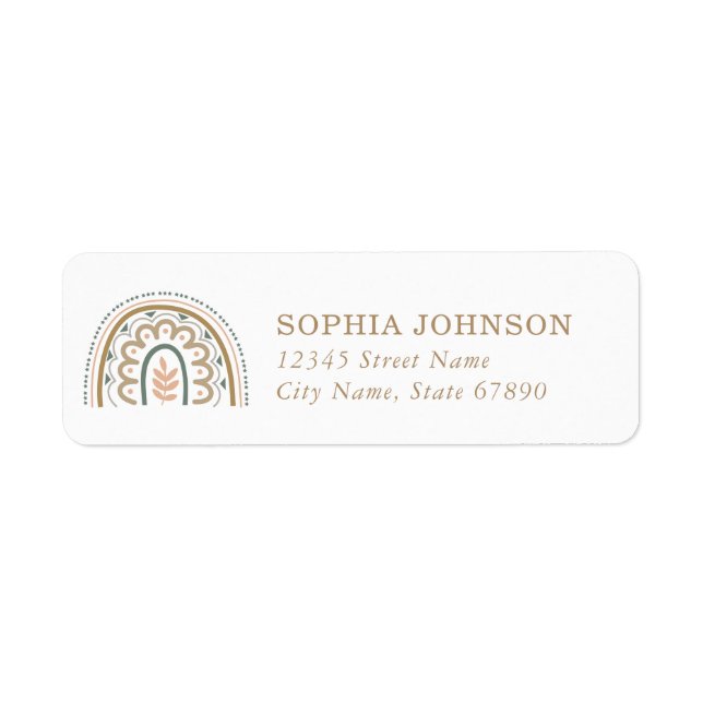 Boho Rainbow Return Address Labels (Front)