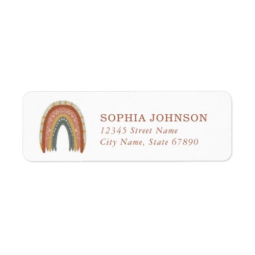Boho Rainbow Return Address Labels
