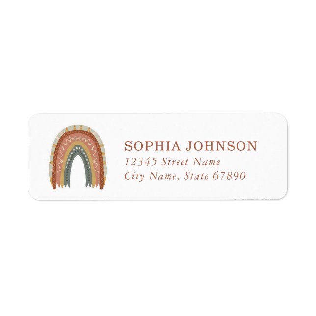 Boho Rainbow Return Address Labels (Front)