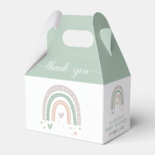 Boho Rainbow Sage Baby Shower Favor Boxes