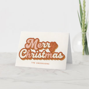 Boho Rainbow Script Merry Christmas Holiday Card