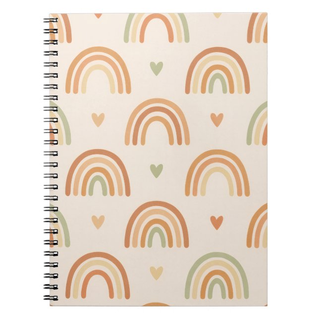 Boho Rainbow Spiral Notebook (Front)