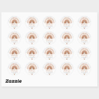 Boho Pink Beige Rainbow Wrapping Paper Sheets, Zazzle