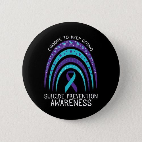 Boho Rainbow Suicide Awareness Mental Health  Button