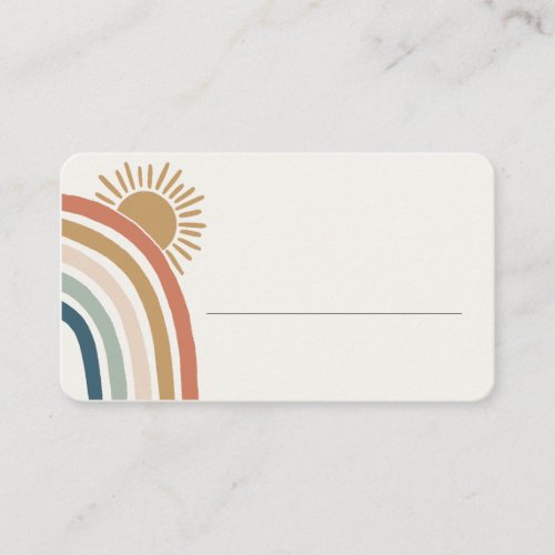 boho rainbow sunshine place card