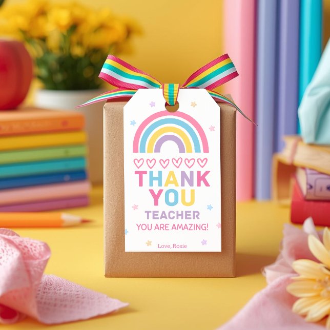 Boho Rainbow Teacher Appreciation Gift Tag (Creator Uploaded)
