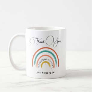 Boho Rainbow Teacher Appreciation Personalized Coffee Mug