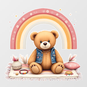 Boho Rainbow - Teddy Bear Wall Decal